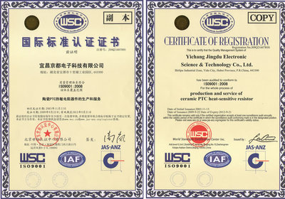ISO9001 WSC 國際標準認證證書