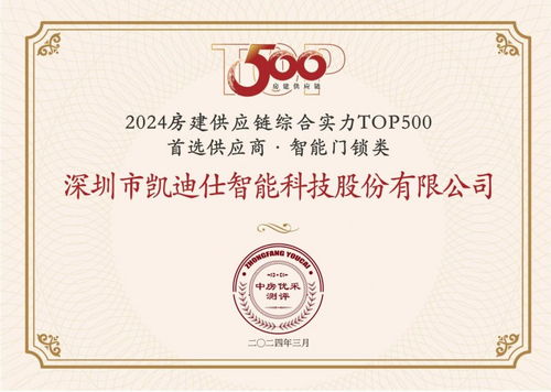 凱迪仕連續八年入選 房建供應鏈選擇供應商 ,18 品牌選擇指數穩居智能門鎖類榜首